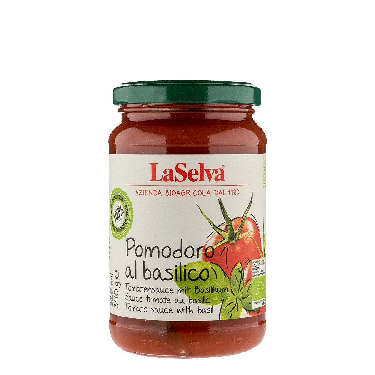 Salsa de tomate orgánico con albahaca
